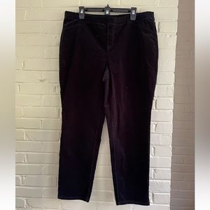 J. Jill Black Pants Cotton Spandex Velvet Valor Feel Size XL